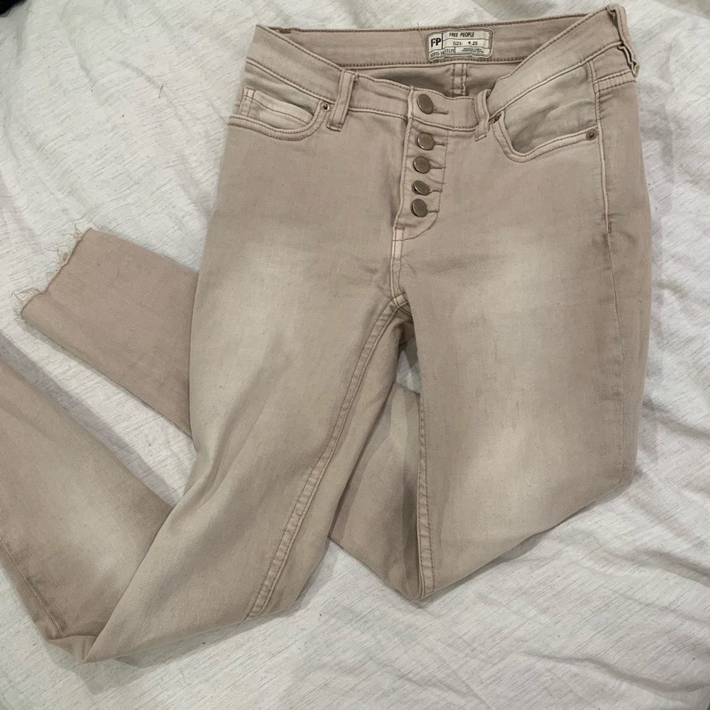 Free People Beige Jeans